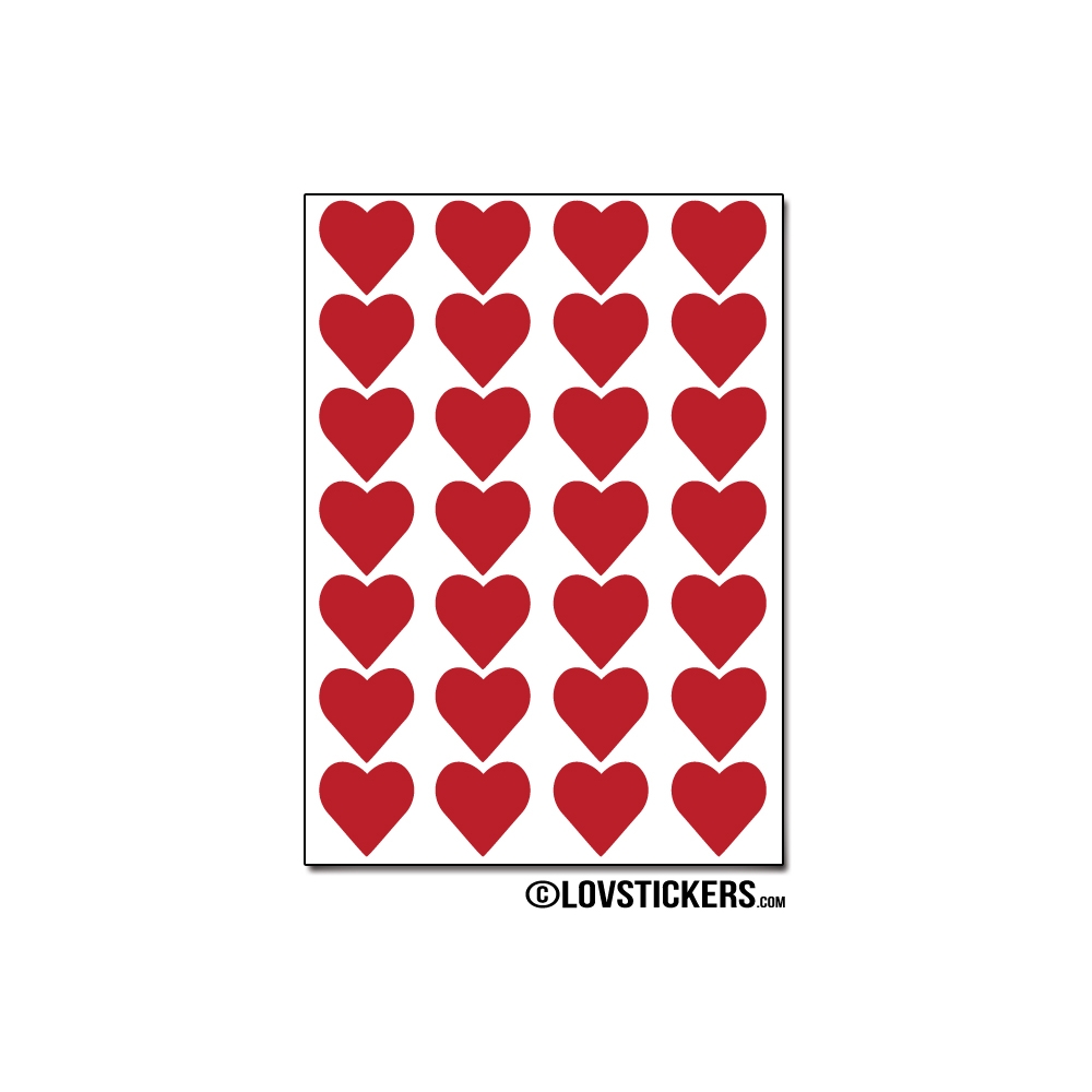 224 Stickers Coeur 1,5cm - Décoration Gommette Loisirs - Vinyle Repositionnable