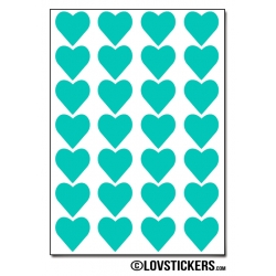 224 Stickers Coeur 1,5cm - Décoration Gommette Loisirs - Vinyle Repositionnable