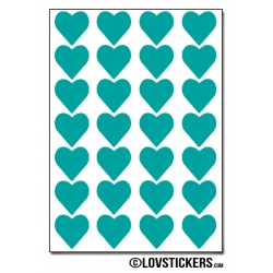 224 Stickers Coeur 1,5cm - Décoration Gommette Loisirs - Vinyle Repositionnable