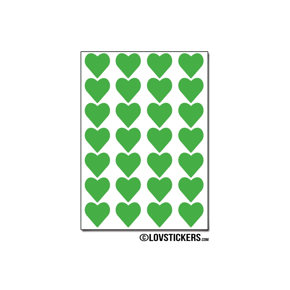 224 Stickers Coeur 1,5cm - Décoration Gommette Loisirs - Vinyle Repositionnable