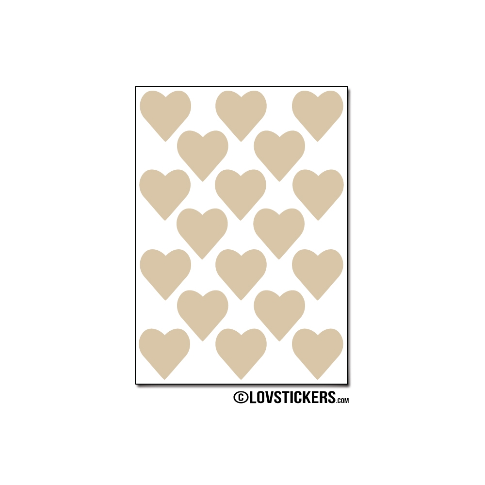 144 Stickers Coeur 1,8cm - Décoration Gommette Loisirs - Vinyle Repositionnable