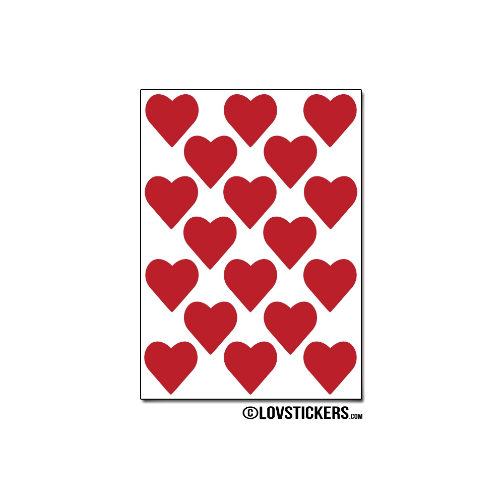 144 Stickers Coeur 1,8cm - Décoration Gommette Loisirs - Vinyle Repositionnable