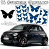 16 Stickers Papillons Mixte - Deco auto voiture papillons