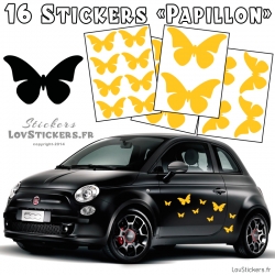 16 Stickers Papillons Mixte - Deco auto voiture papillons