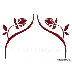 2 Stickers Fleur Tribal 30 cm - Deco auto voiture