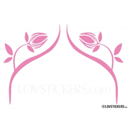 2 Stickers Fleur Tribal 30 cm - Deco auto voiture