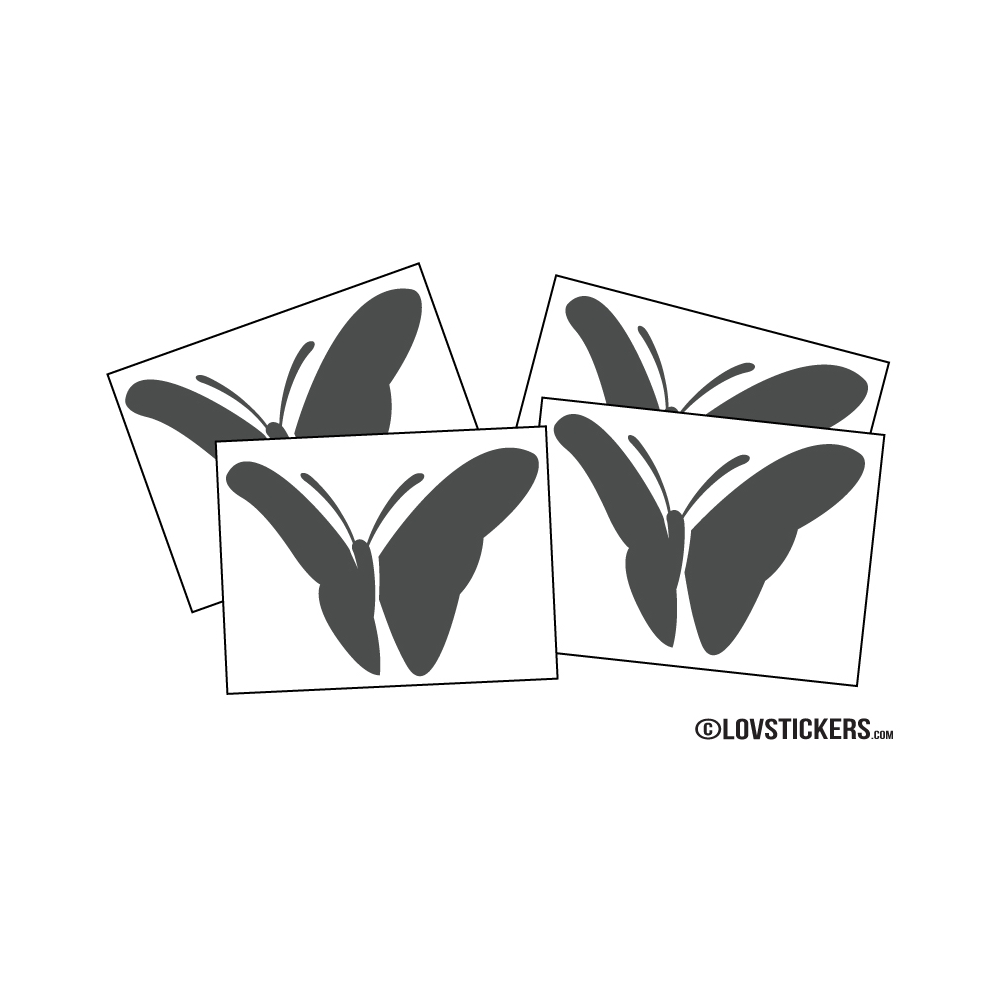 4 Stickers Papillons Mixte - Deco auto voiture papillons 4 Stickers Papillons Mixte - Deco auto voiture papillons