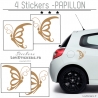 4 Stickers Papillons Mixte - Deco auto voiture papillons