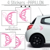 4 Stickers Papillons Mixte - Deco auto voiture papillons