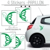 4 Stickers Papillons Mixte - Deco auto voiture papillons