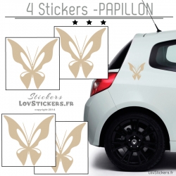 4 Stickers Papillons Mixte - Deco auto voiture papillons