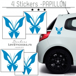 4 Stickers Papillons Mixte - Deco auto voiture papillons