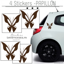 4 Stickers Papillons Mixte - Deco auto voiture papillons