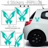 4 Stickers Papillons Mixte - Deco auto voiture papillons