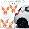 4 Stickers Papillons Mixte - Deco auto voiture papillons