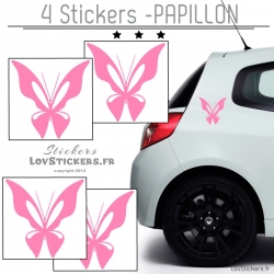 4 Stickers Papillons Mixte - Deco auto voiture papillons