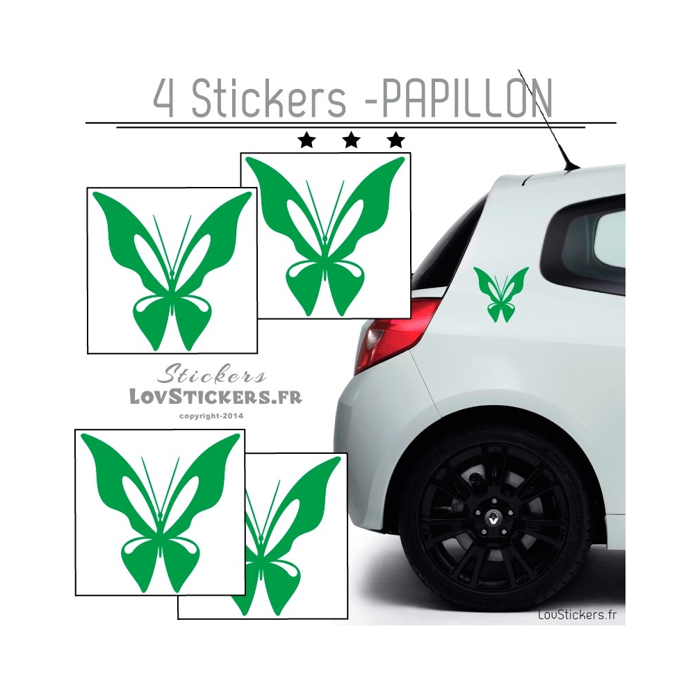 4 Stickers Papillons Mixte - Deco auto voiture papillons