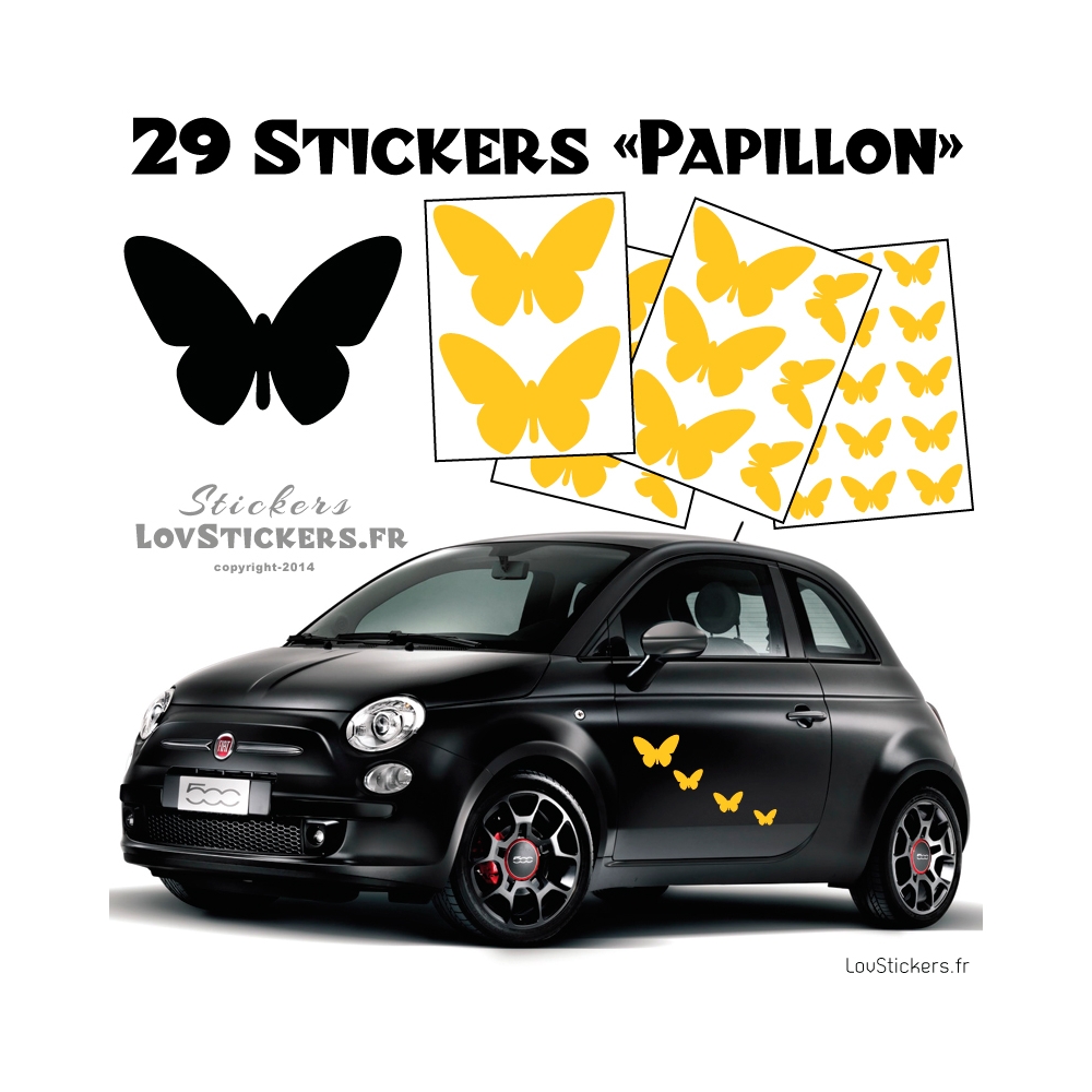 29 Stickers Papillons Mixte - Deco auto voiture papillons