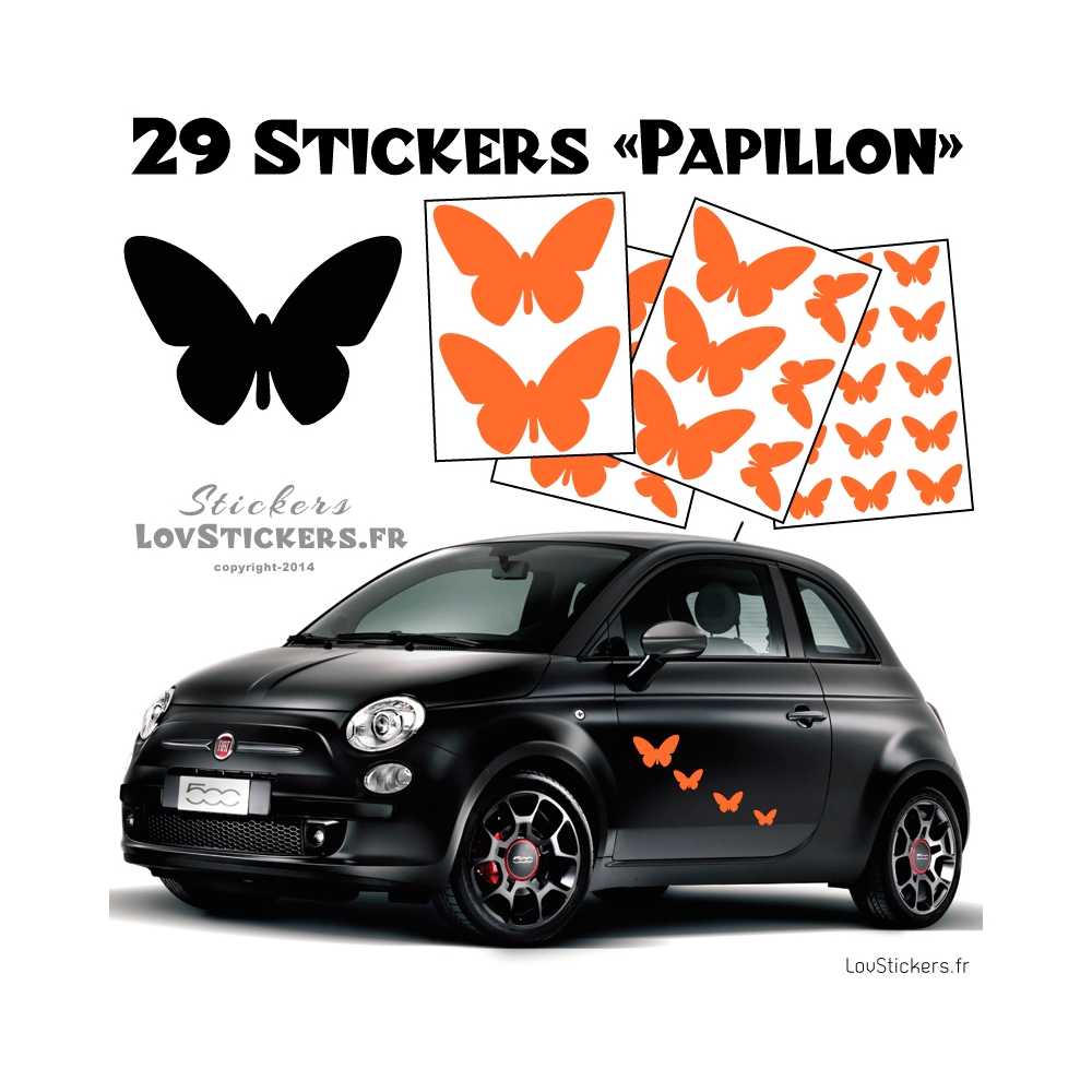 29 Stickers Papillons Mixte - Deco auto voiture papillons