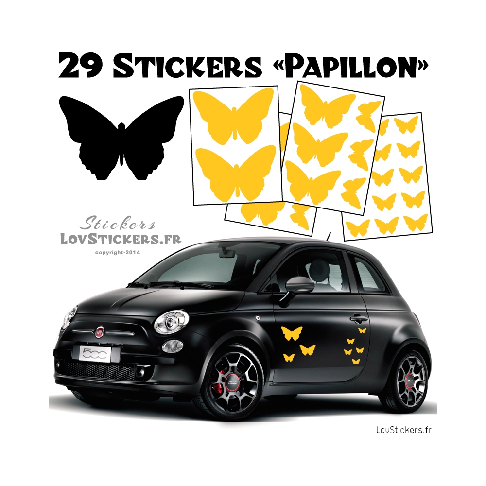 29 Stickers Papillons Mixte - Deco auto voiture papillons