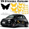 29 Stickers Papillons Mixte - Deco auto voiture papillons