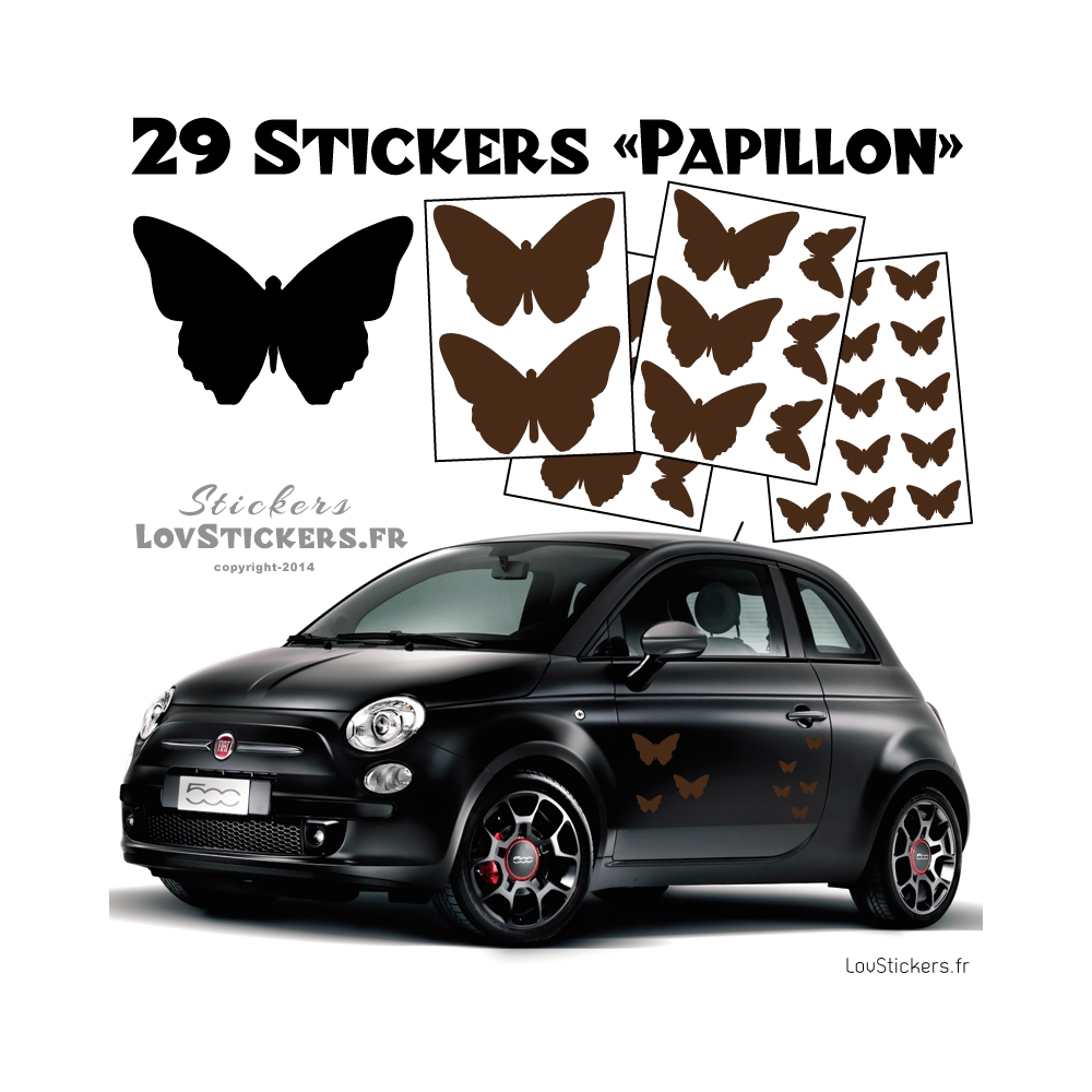 29 Stickers Papillons Mixte - Deco auto voiture papillons