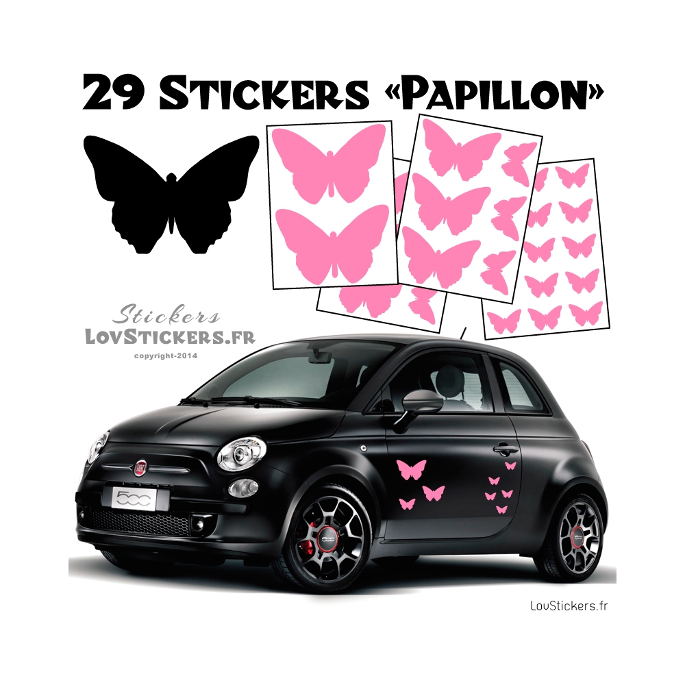 29 Stickers Papillons Mixte - Deco auto voiture papillons