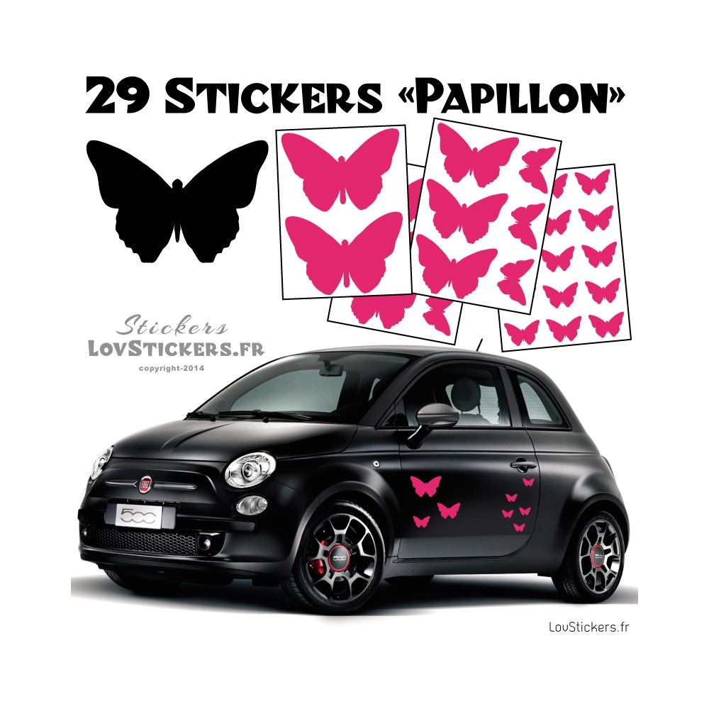 29 Stickers Papillons Mixte - Deco auto voiture papillons