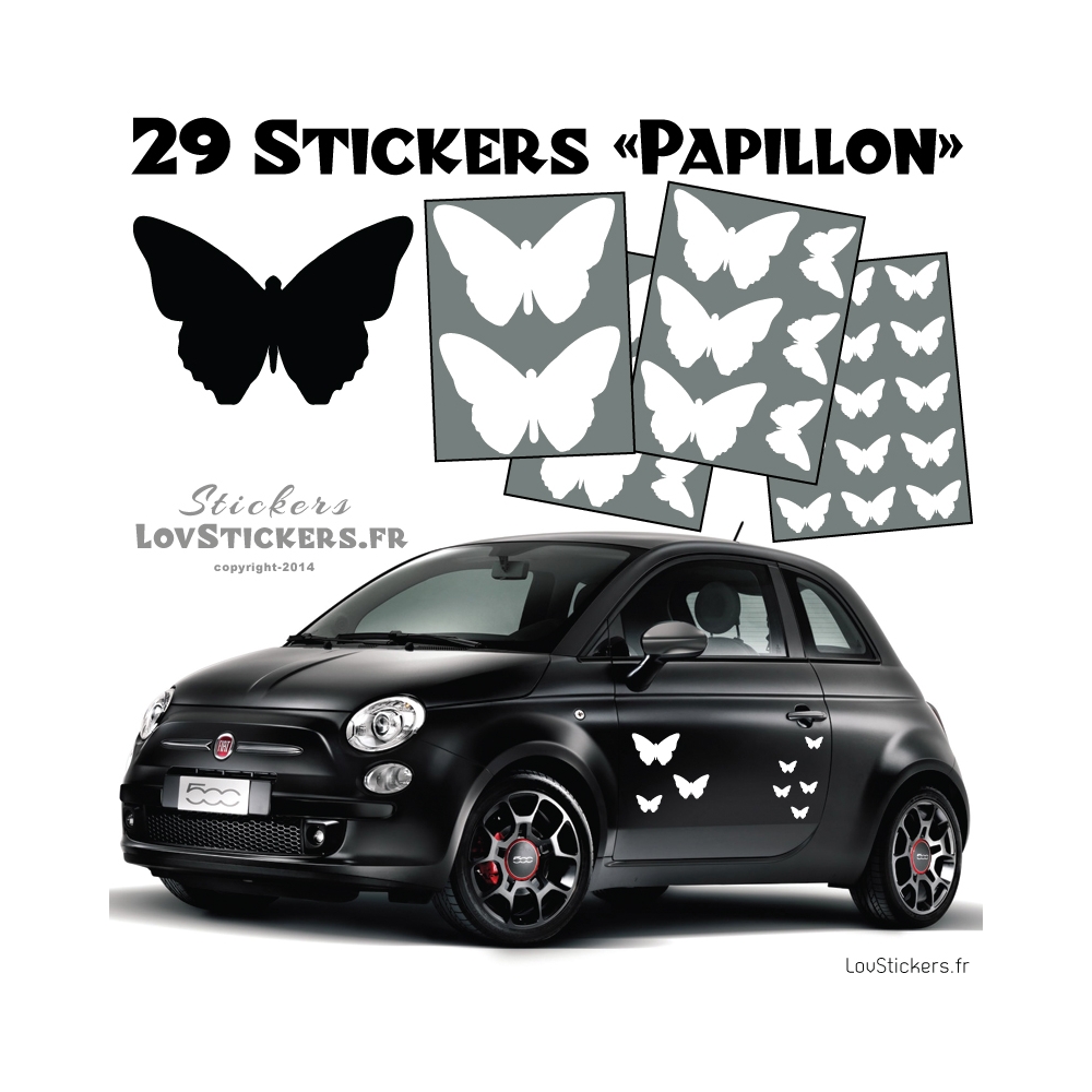 29 Stickers Papillons Mixte - Deco auto voiture papillons