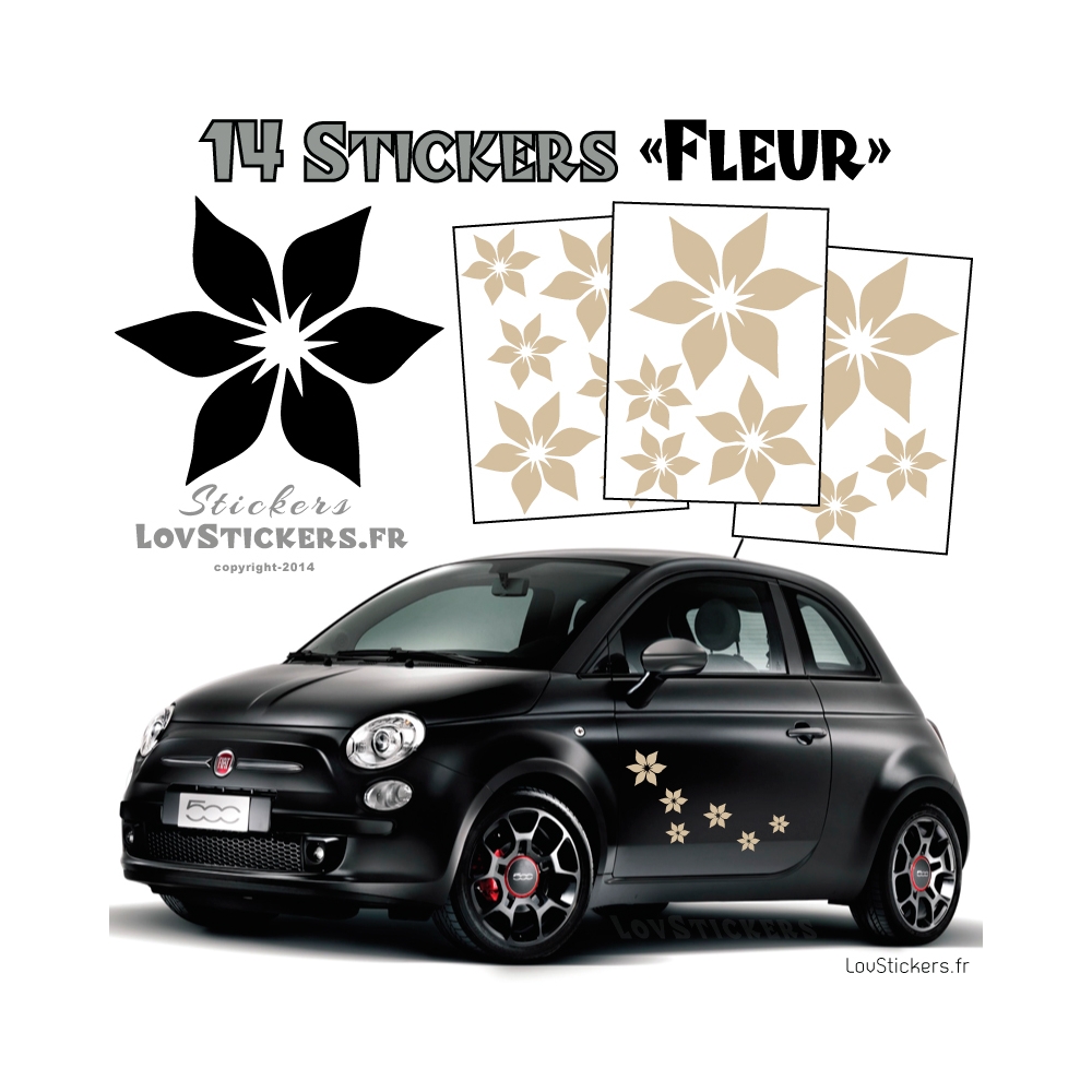 14 Stickers Fleurs  - Deco auto voiture