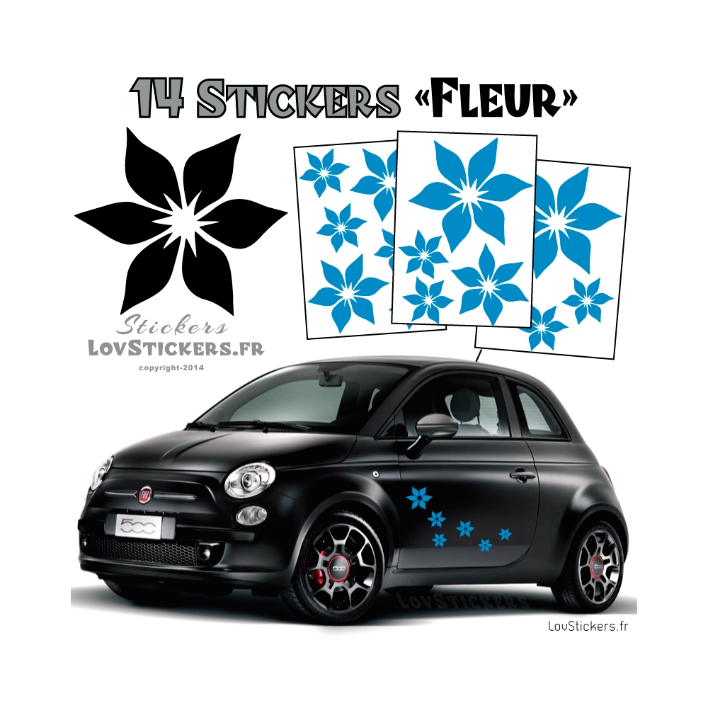 14 Stickers Fleurs  - Deco auto voiture