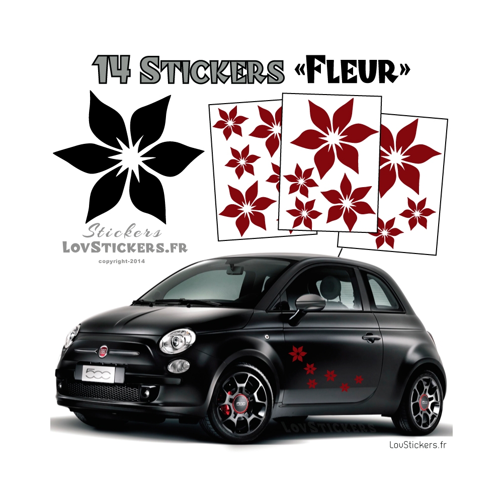 14 Stickers Fleurs  - Deco auto voiture