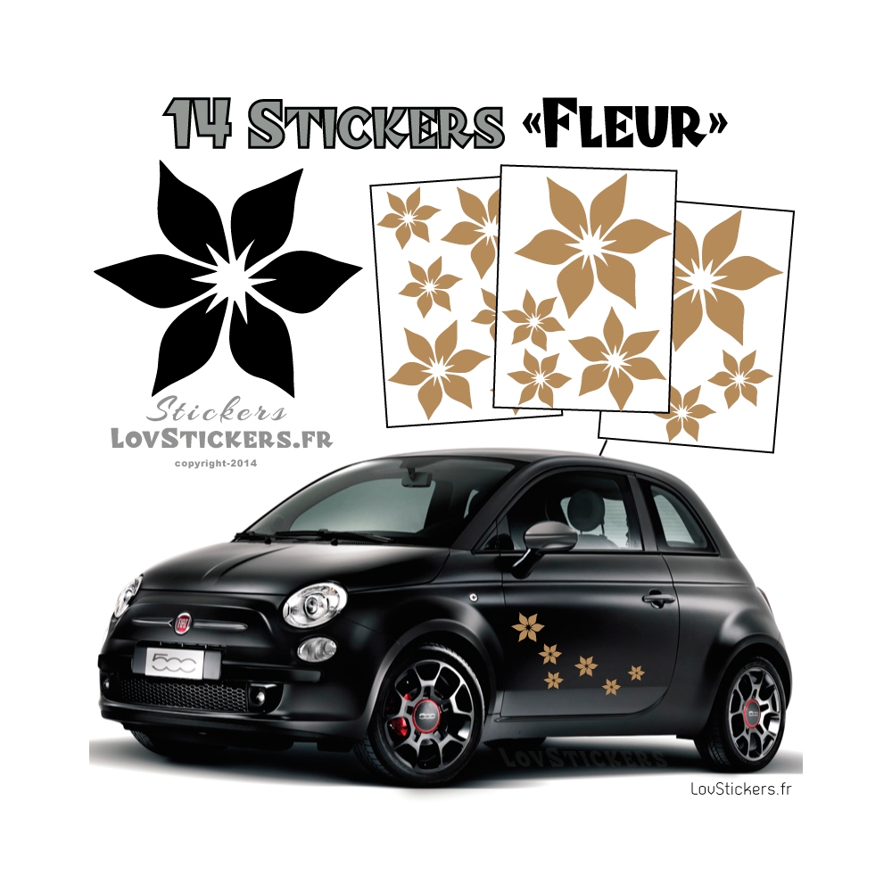 14 Stickers Fleurs  - Deco auto voiture