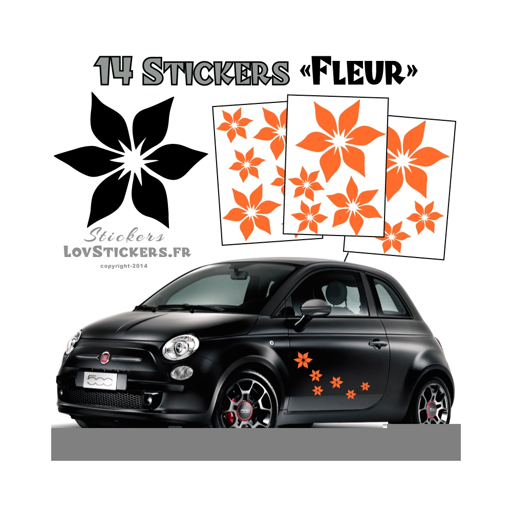 14 Stickers Fleurs  - Deco auto voiture