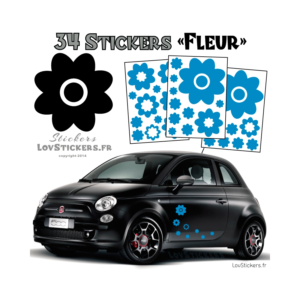 34 Stickers Fleurs  - Deco auto voiture