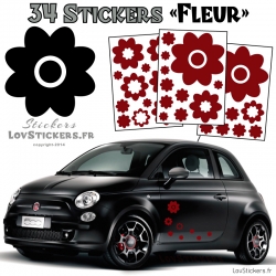 34 Stickers Fleurs  - Deco auto voiture