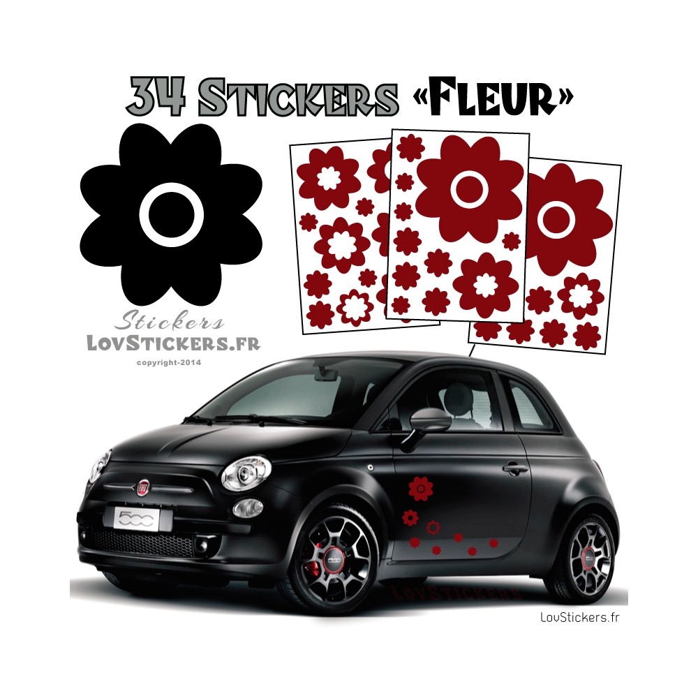 34 Stickers Fleurs  - Deco auto voiture