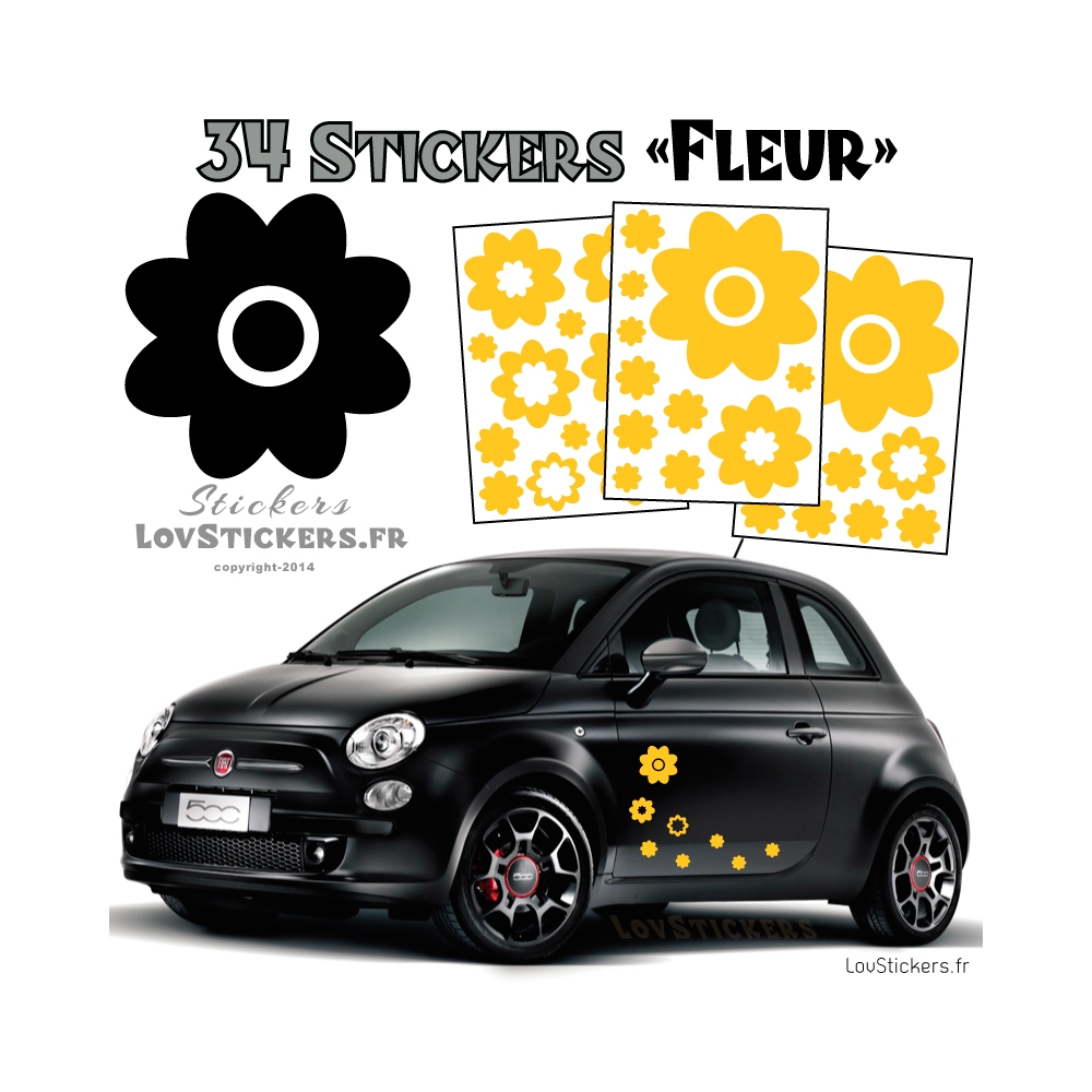 34 Stickers Fleurs  - Deco auto voiture