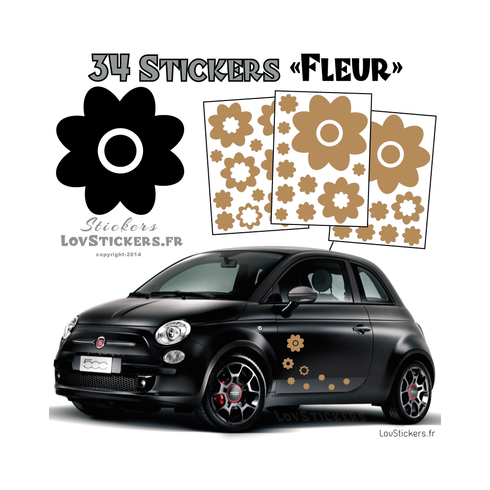 34 Stickers Fleurs  - Deco auto voiture