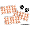 Lot de 54 Stickers Empreintes de Chat couleur orange