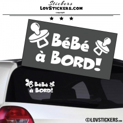 Sticker Bébé à Bord ! Coloris blanc - Sécurité enfant voiture