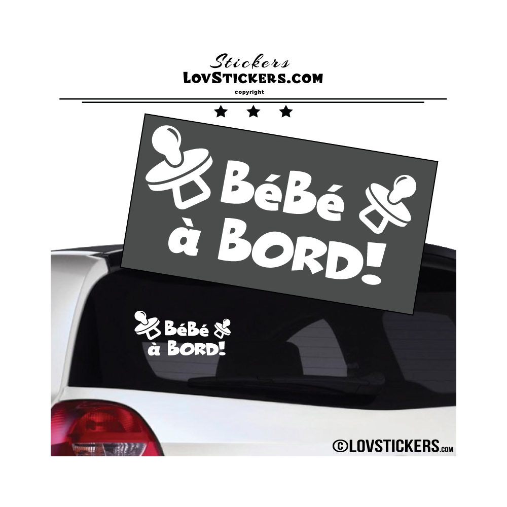 Sticker Bébé à Bord ! Coloris blanc - Sécurité enfant voiture