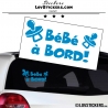 Sticker Bébé à Bord ! Coloris bleu ciel - Sécurité enfant voiture