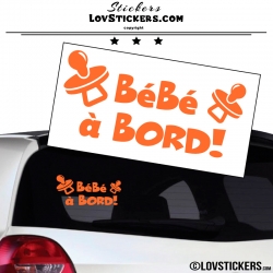 Sticker Bébé à Bord ! Coloris orange