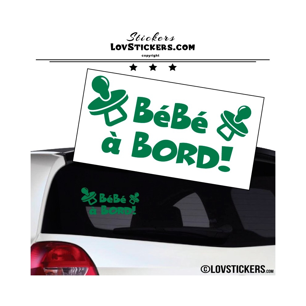 Sticker Bébé à Bord ! Coloris vert