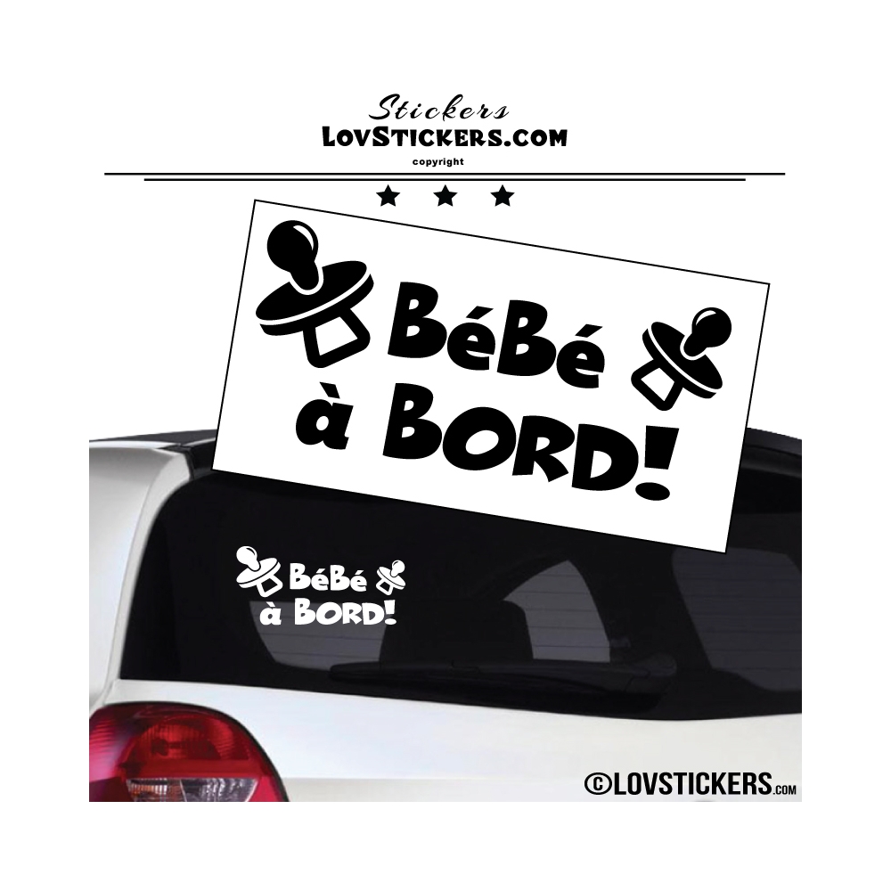 Sticker Bébé à Bord ! Coloris noir - Séecurité enfant voiture