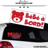 Stickers bébé à bord rouge avec tête d'ours