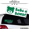 Stickers bébé à bord vert avec tête d'ours