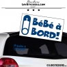 Sticker Bébé à Bord! bleu avec Epingle - Securité enfant voiture