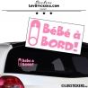 Sticker Bébé à Bord! rose clair avec epingle